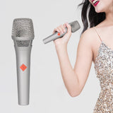 Maxbell Wired Karaoke Microphone Handheld Mic Kids Presentation Condenser Microphone Silver