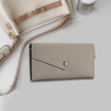 Maxbell Womens Wallet Stylish PU Leather Minimalist Purse for Travel Shopping Dating Gray