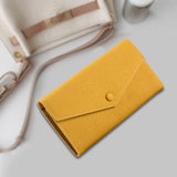 Maxbell Womens Wallet Stylish PU Leather Minimalist Purse for Travel Shopping Dating Yellow