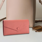 Maxbell Womens Wallet Stylish PU Leather Minimalist Purse for Travel Shopping Dating Pink