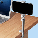 Maxbell Airplane Phone Holder Adjustable Universal Phone Mount for Office Table Desk Silver
