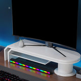 Maxbell Double Monitor Stand for Desk Multipurpose Sturdy Monitor Riser with Storage Black