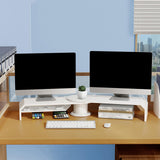 Maxbell Double Monitor Stand for Desk Multipurpose Sturdy Monitor Riser with Storage Black