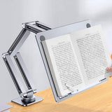 Maxbell Tablet Stand Desktop Clamp Mount with Screw Locking  Silvery 2 Arms
