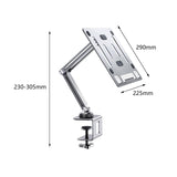 Maxbell Tablet Stand Desktop Clamp Mount with Screw Locking  Silvery 2 Arms