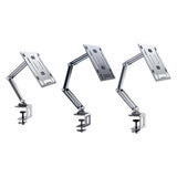 Maxbell Tablet Stand Desktop Clamp Mount with Screw Locking  Silvery 2 Arms