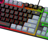 Maxbell Gaming Keyboard Ergonomic Colorful LED Backlit Office Keyboard for Laptop PC