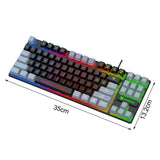 Maxbell Gaming Keyboard Ergonomic Colorful LED Backlit Office Keyboard for Laptop PC