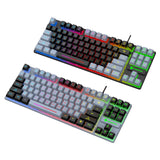Maxbell Gaming Keyboard Ergonomic Colorful LED Backlit Office Keyboard for Laptop PC