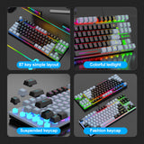 Maxbell Gaming Keyboard Ergonomic Colorful LED Backlit Office Keyboard for Laptop PC