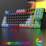 Maxbell Gaming Keyboard Ergonomic Colorful LED Backlit Office Keyboard for Laptop PC