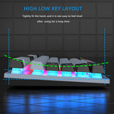 Maxbell Gaming Keyboard Ergonomic Colorful LED Backlit Office Keyboard for Laptop PC