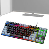 Maxbell Gaming Keyboard Ergonomic Colorful LED Backlit Office Keyboard for Laptop PC