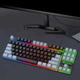 Maxbell Gaming Keyboard Ergonomic Colorful LED Backlit Office Keyboard for Laptop PC