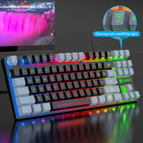 Maxbell Gaming Keyboard Ergonomic Colorful LED Backlit Office Keyboard for Laptop PC