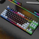 Maxbell Gaming Keyboard Ergonomic Colorful LED Backlit Office Keyboard for Laptop PC