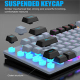 Maxbell Wired Gaming Keyboard 87 Keys Colorful LED Backlit for Laptop Desktop Typing