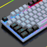 Maxbell Wired Gaming Keyboard 87 Keys Colorful LED Backlit for Laptop Desktop Typing