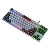 Maxbell Wired Gaming Keyboard 87 Keys Colorful LED Backlit for Laptop Desktop Typing