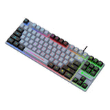 Maxbell Wired Gaming Keyboard 87 Keys Colorful LED Backlit for Laptop Desktop Typing