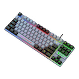 Maxbell Wired Gaming Keyboard 87 Keys Colorful LED Backlit for Laptop Desktop Typing