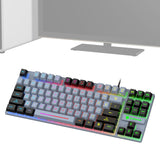 Maxbell Wired Gaming Keyboard 87 Keys Colorful LED Backlit for Laptop Desktop Typing