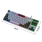 Maxbell Wired Gaming Keyboard 87 Keys Colorful LED Backlit for Laptop Desktop Typing