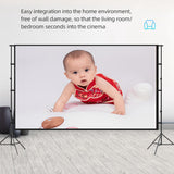 Maxbell Projector Screen with Iron Stand Trendy for Presentations Living Room Travel 120inch Regular 2m