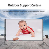 Maxbell Projector Screen with Iron Stand Trendy for Presentations Living Room Travel 100inch Thicken 2m