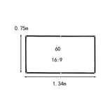Maxbell Movie Projector Screen White Projector Curtain for Home Theater Office Party 1.34x0.75m