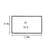 Maxbell Movie Projector Screen White Projector Curtain for Home Theater Office Party 1.59x0.9m