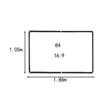 Maxbell Movie Projector Screen White Projector Curtain for Home Theater Office Party 1.86x1.05m