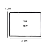 Maxbell Movie Projector Screen Thickened Projection Screen for Camping Outdoor Party 2.21x1.25m