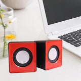 Maxbell Portable Compact Wired PC Laptop Speaker Lightweight Versatile Plug and Play Red