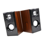 Maxbell 2x Wooden Speakers USB High Volume Desktop Speakers for Party Camping Office