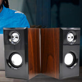 Maxbell 2x Wooden Speakers USB High Volume Desktop Speakers for Party Camping Office