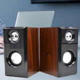 Maxbell 2x Wooden Speakers USB High Volume Desktop Speakers for Party Camping Office