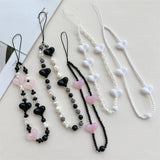 Maxbell Acrylic Beaded Phone Strap Anti Lost Lanyard Stylish for Kids Women Car Keys A