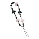 Maxbell Acrylic Beaded Phone Strap Anti Lost Lanyard Stylish for Kids Women Car Keys B