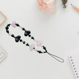 Maxbell Acrylic Beaded Phone Strap Anti Lost Lanyard Stylish for Kids Women Car Keys B