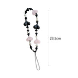 Maxbell Acrylic Beaded Phone Strap Anti Lost Lanyard Stylish for Kids Women Car Keys B