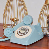 Maxbell Rotary Dial Landline Phone Dining Room Living Room Corded Landline Telephone Light Blue