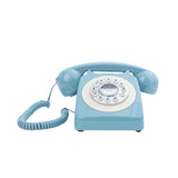 Maxbell Rotary Dial Landline Phone Dining Room Living Room Corded Landline Telephone Light Blue