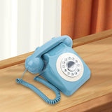 Maxbell Rotary Dial Landline Phone Dining Room Living Room Corded Landline Telephone Light Blue