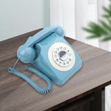 Maxbell Rotary Dial Landline Phone Dining Room Living Room Corded Landline Telephone Light Blue