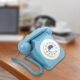 Maxbell Rotary Dial Landline Phone Dining Room Living Room Corded Landline Telephone Light Blue