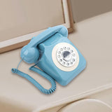 Maxbell Rotary Dial Landline Phone Dining Room Living Room Corded Landline Telephone Light Blue