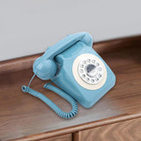 Maxbell Rotary Dial Landline Phone Dining Room Living Room Corded Landline Telephone Light Blue