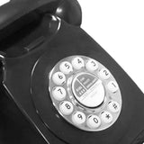 Maxbell Rotary Dial Landline Phone Dining Room Living Room Corded Landline Telephone Black