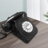Maxbell Rotary Dial Landline Phone Dining Room Living Room Corded Landline Telephone Black